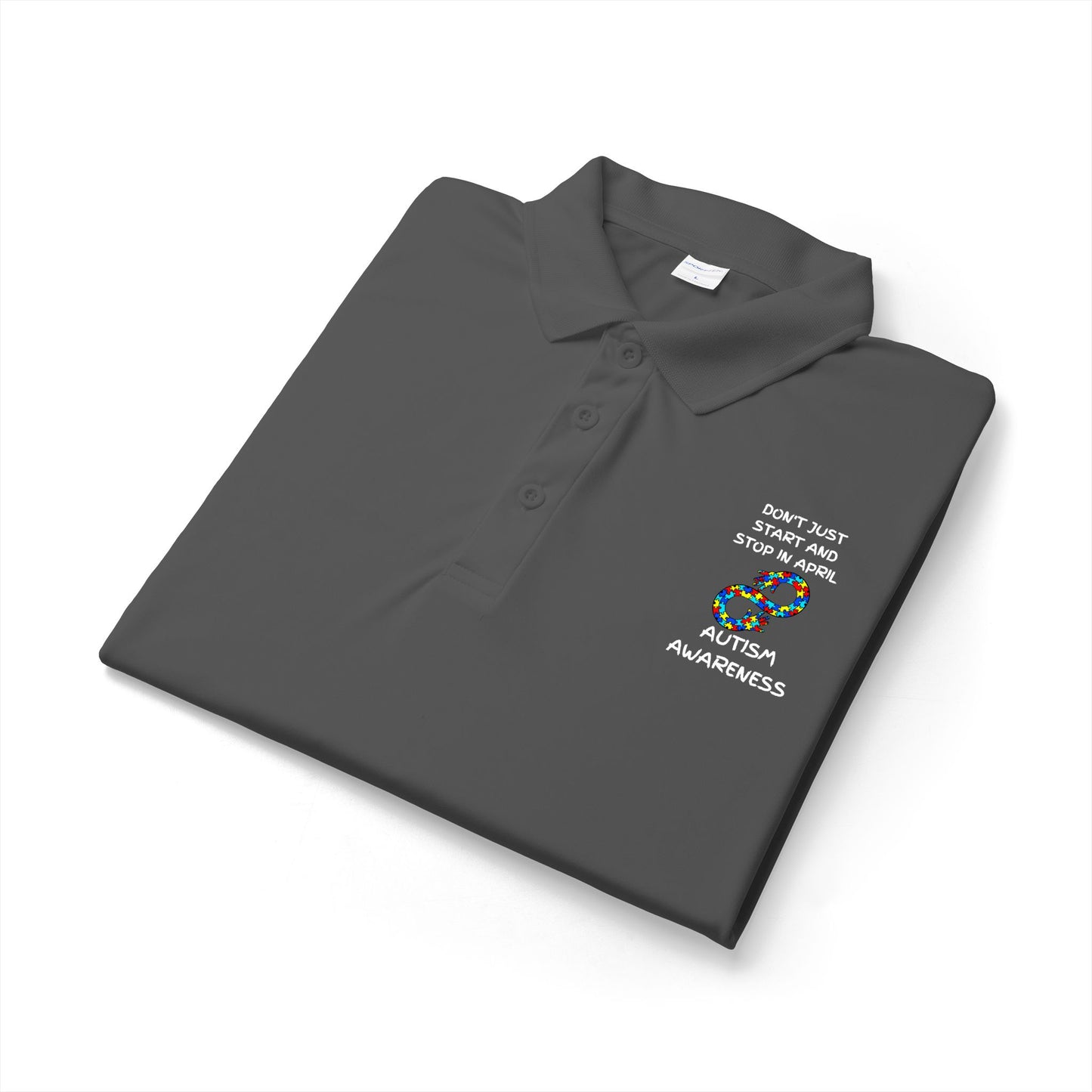 Don't Start and Stop Autism Polo - White