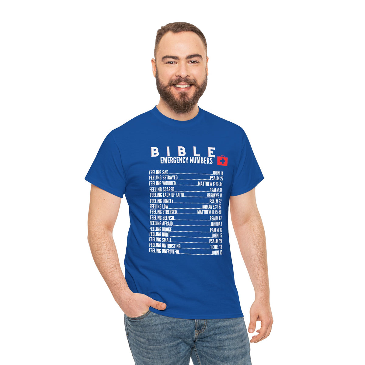 Bible Emergency Numbers Tee - White