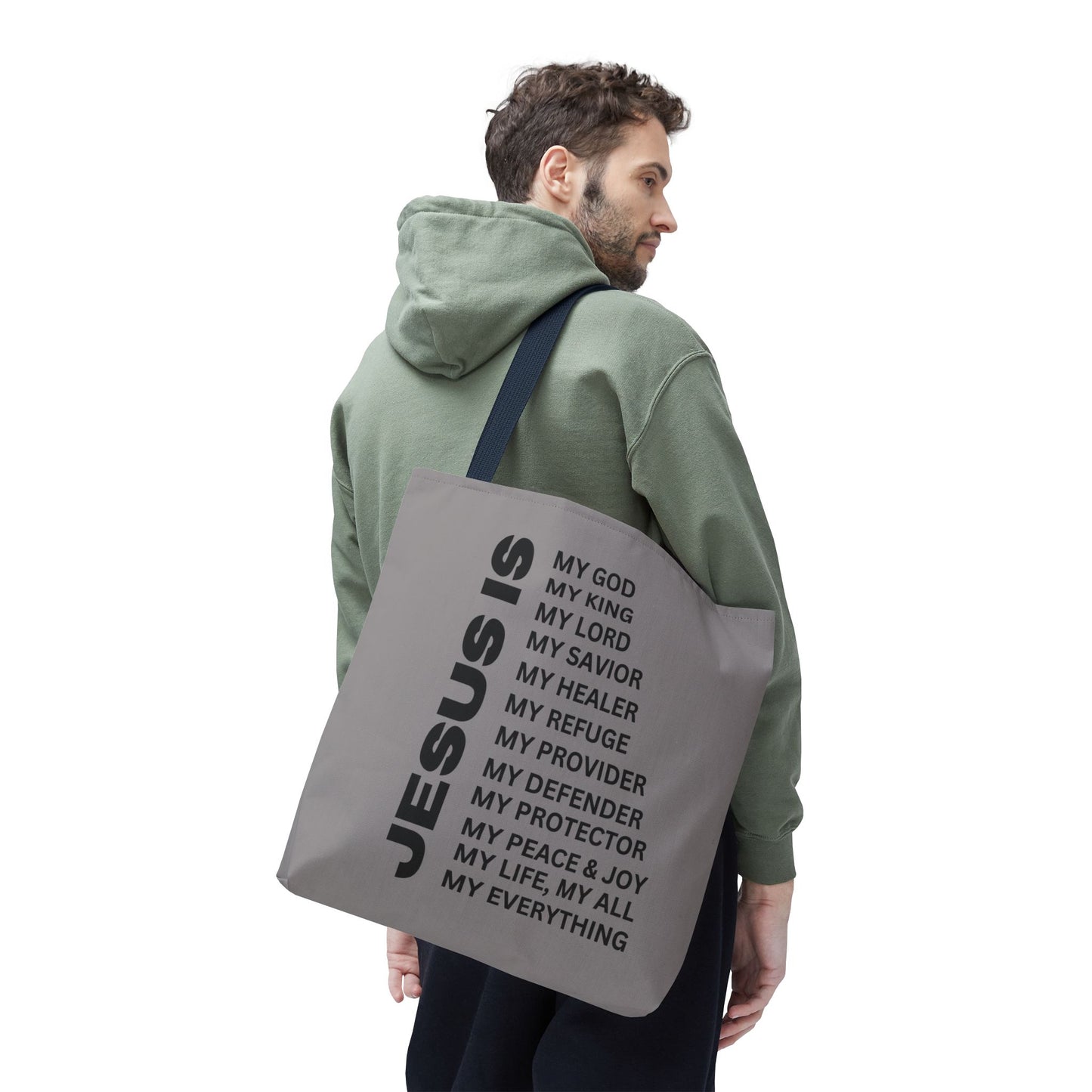 Christian JESUS IS Tote Bag - Grey