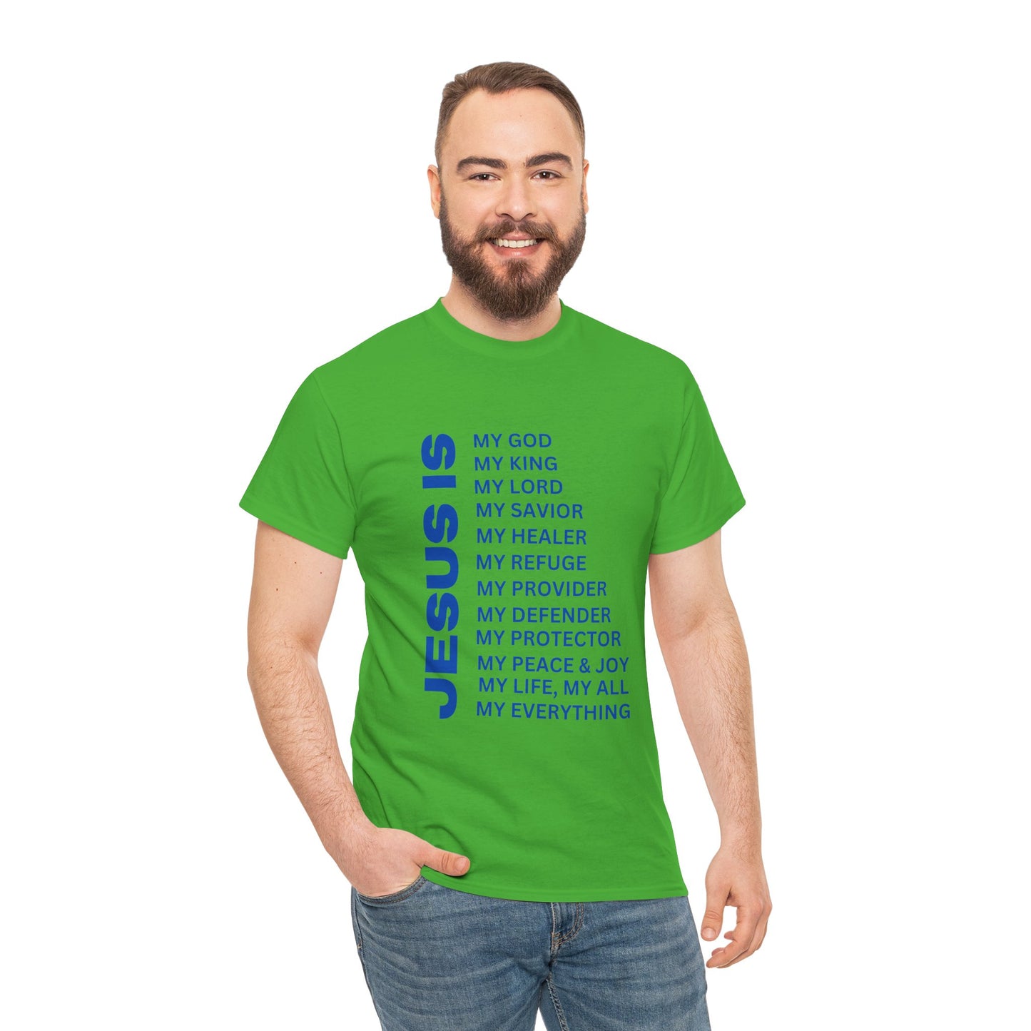 Christian JESUS IS T-Shirt - Blue