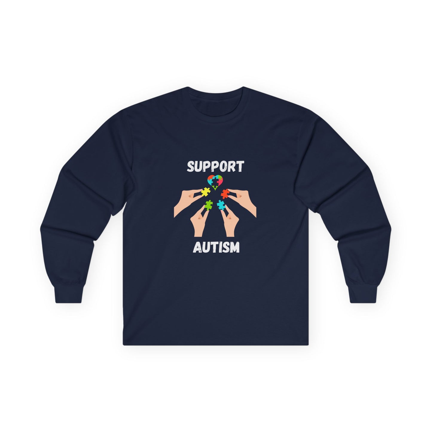 Puzzle Piece Hands Awareness Shirt - White