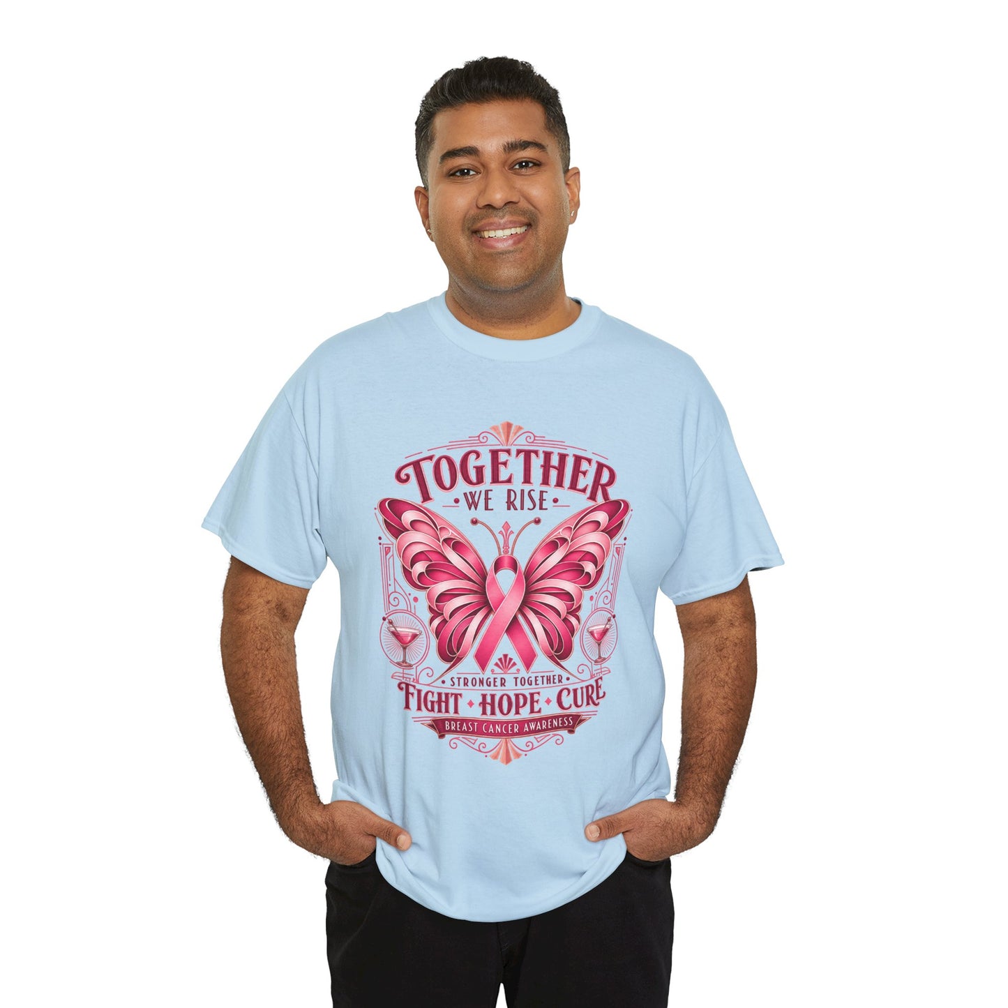 Together We Rise Breast Cancer Awareness T-Shirt — Fight Hope Cure Tee