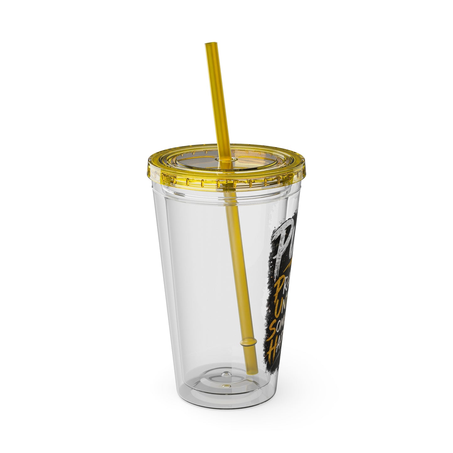 “PUSH: Pray Until Something Happens” 16oz Tumbler with Straw