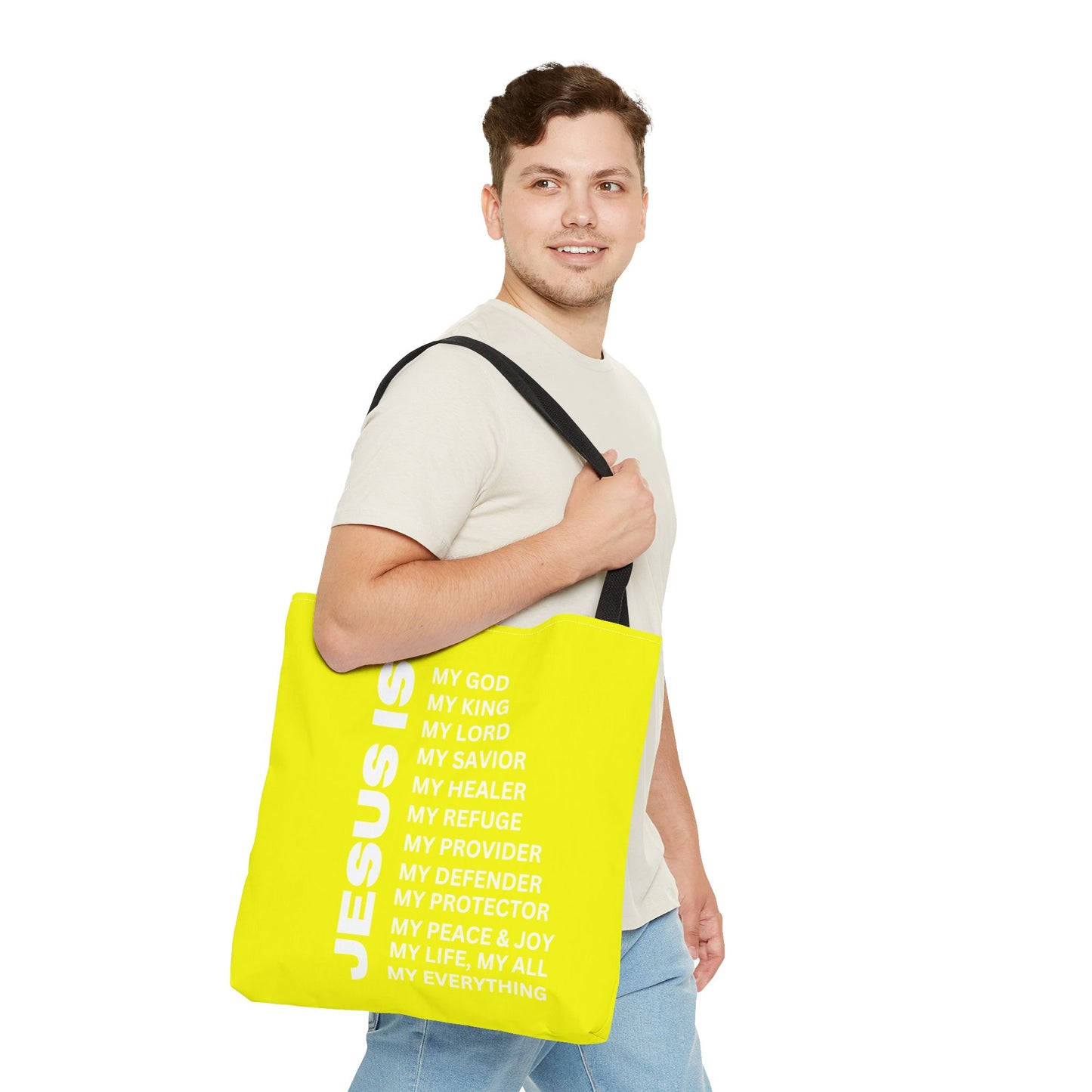 Christian JESUS IS Tote Bag - Yellow