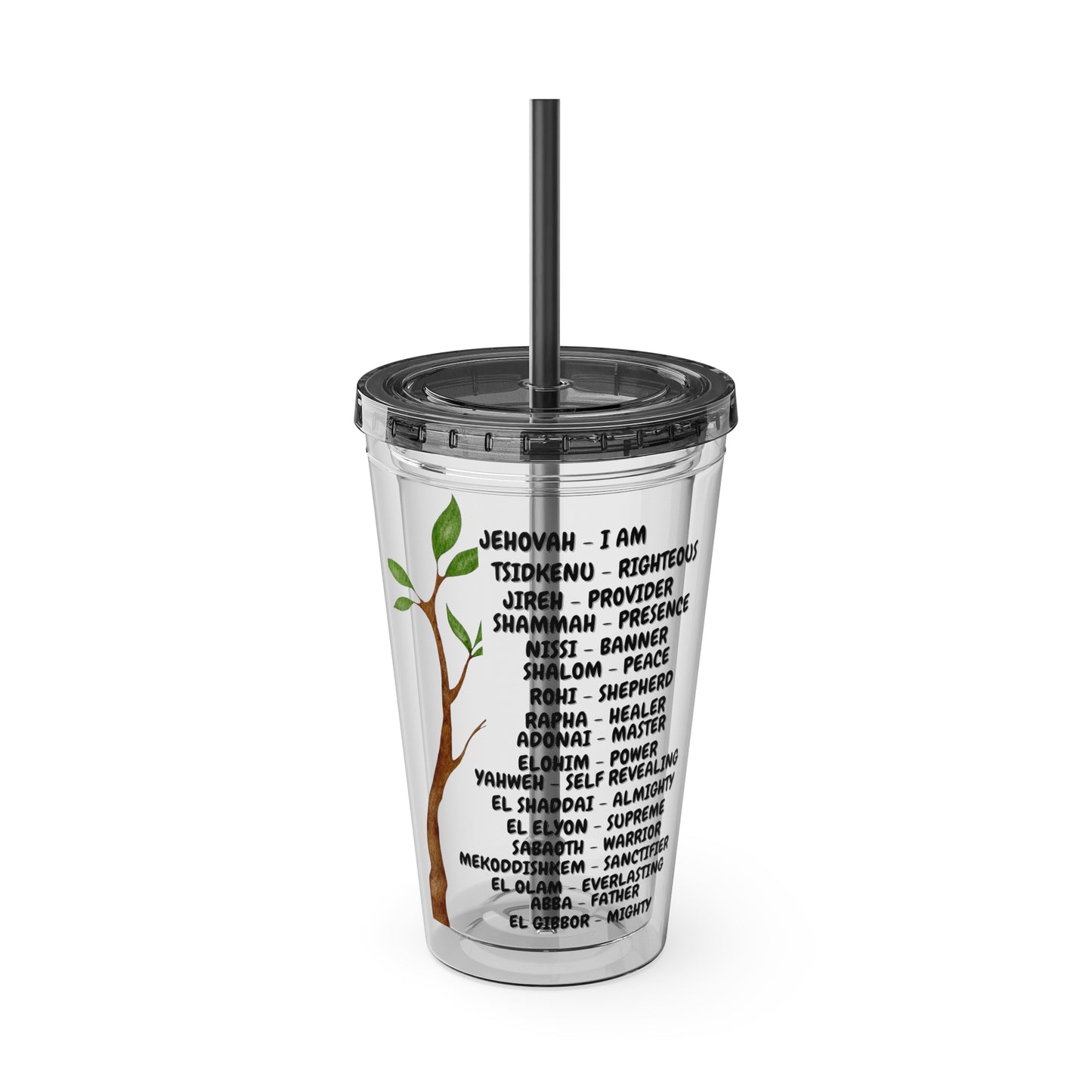 Characteristic Names of God 16oz Tumbler with Straw