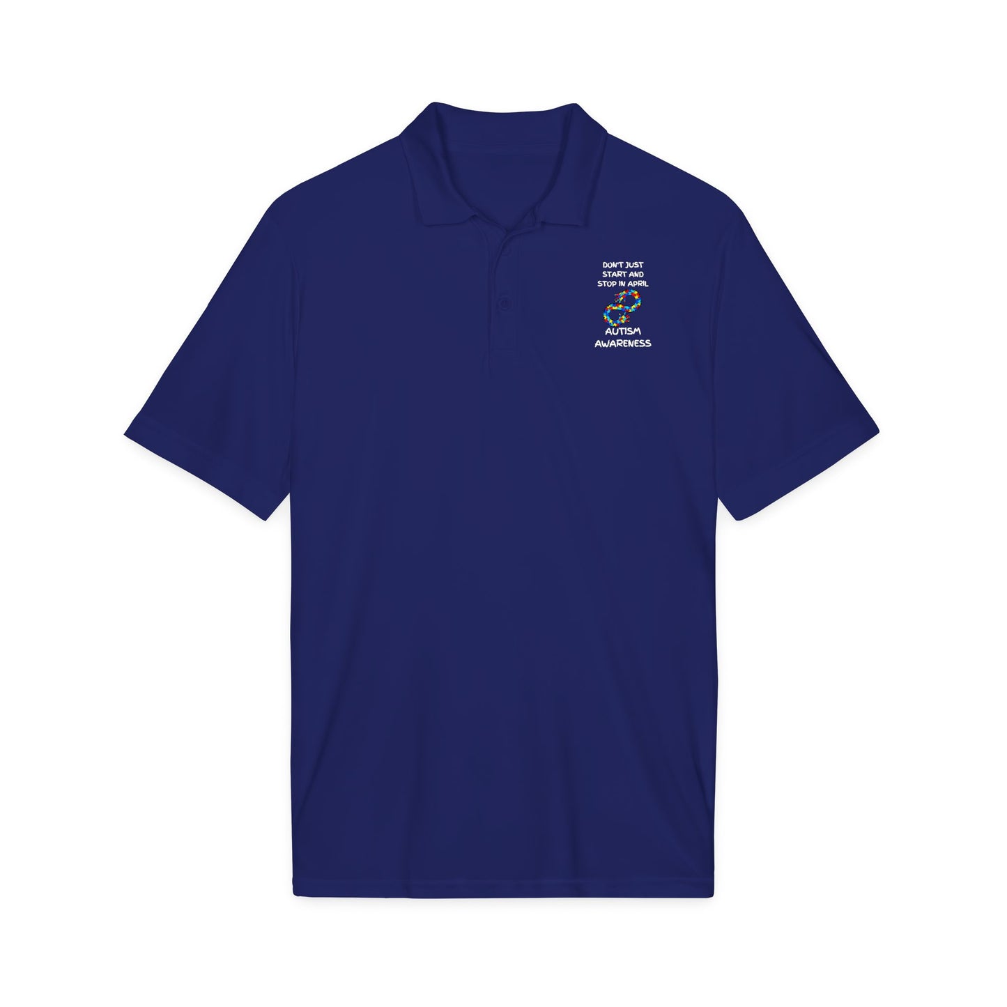 Don't Start and Stop Autism Polo - White