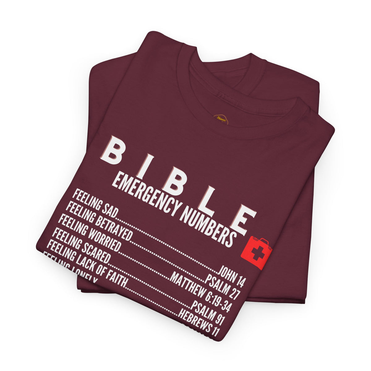 Bible Emergency Numbers Tee - White