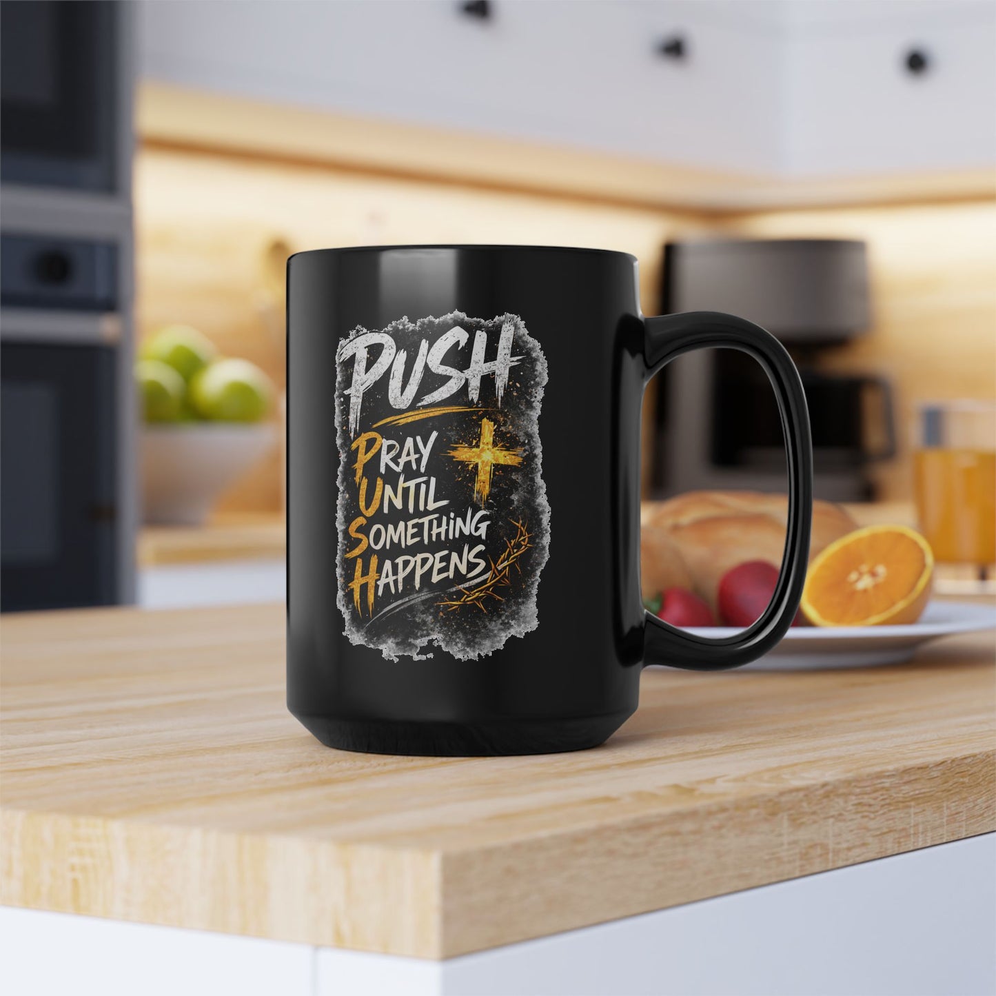 Push Black Coffee Mug — (11oz & 15oz)