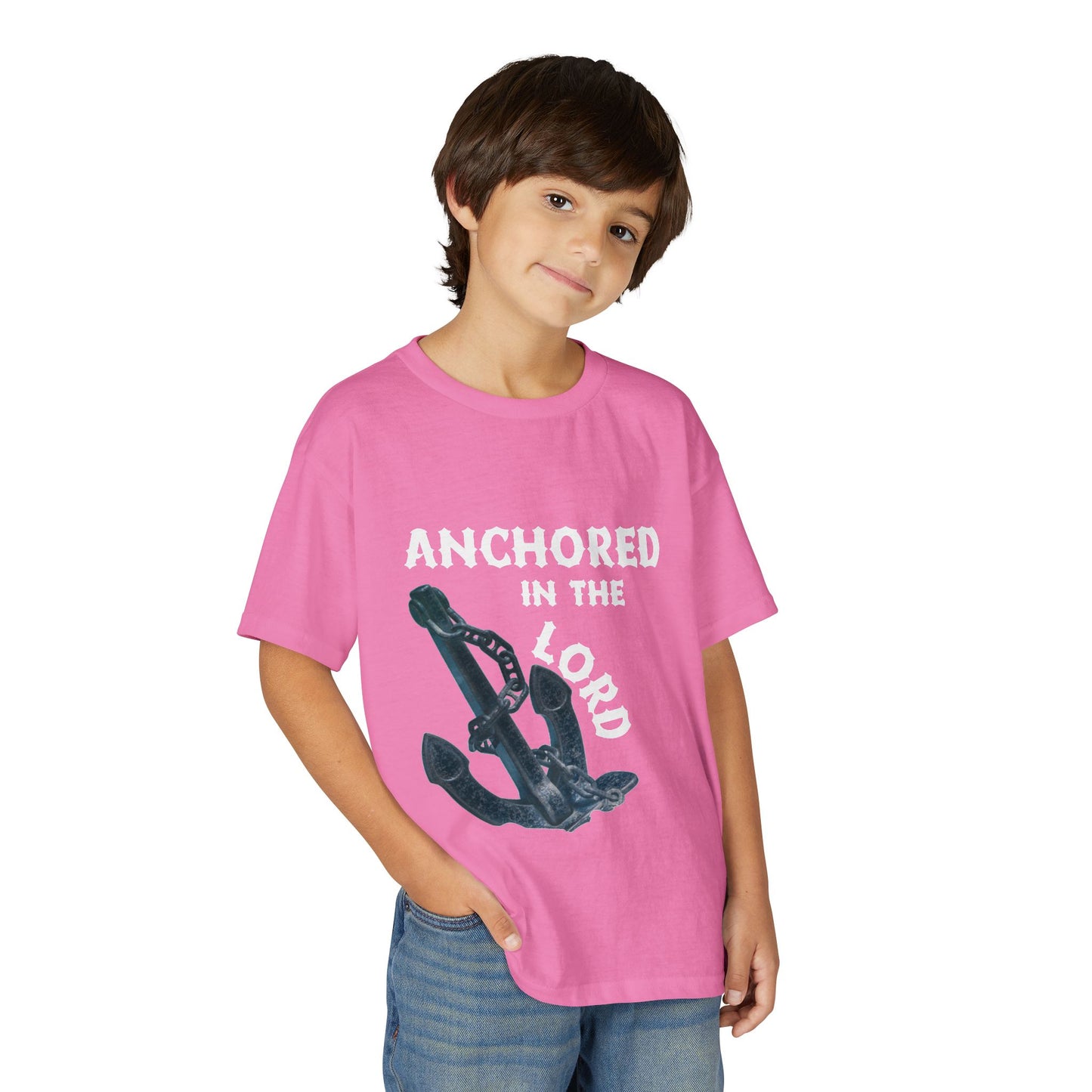 Anchored in the Lord Youth T-Shirt — White