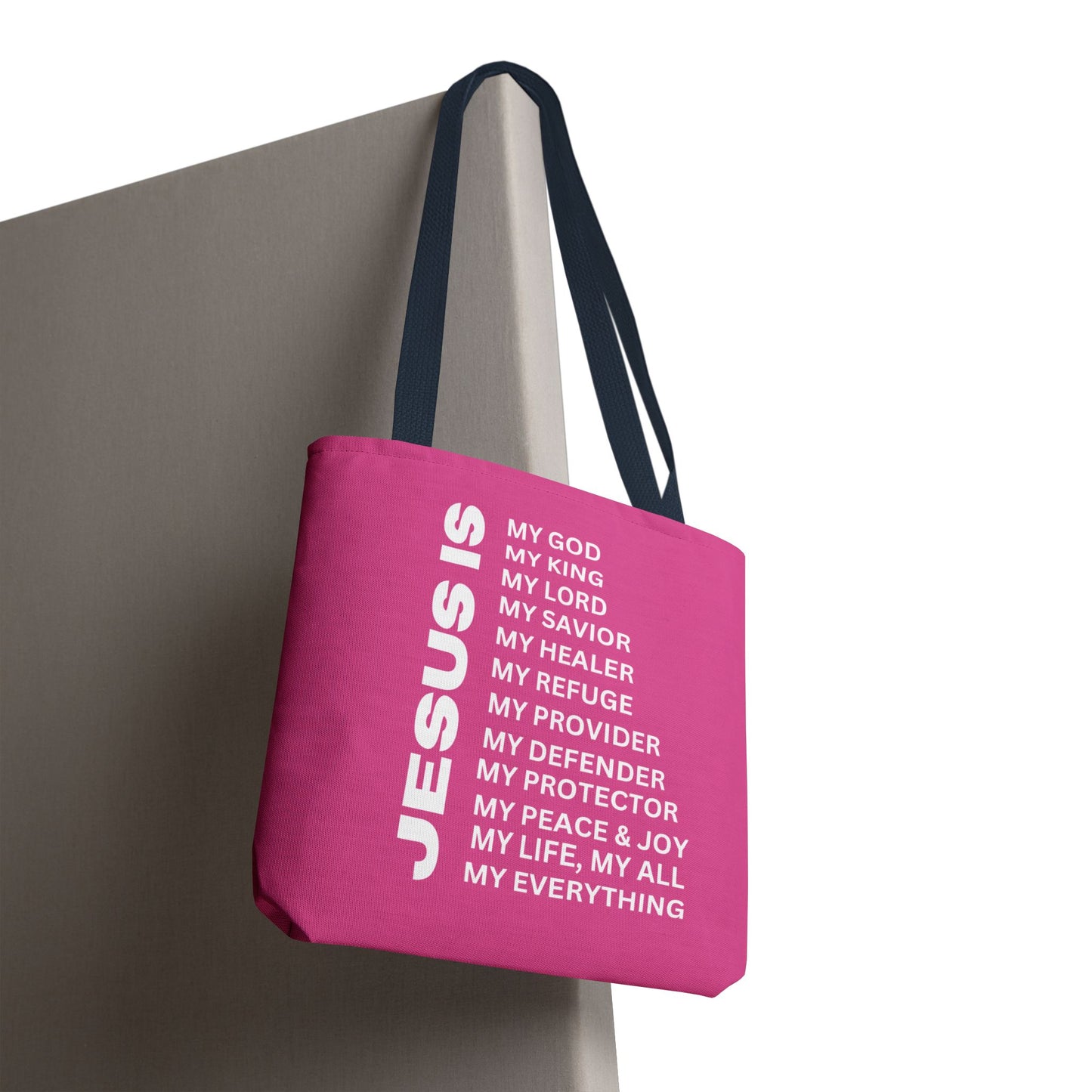 Christian JESUS IS Tote Bag - Pink