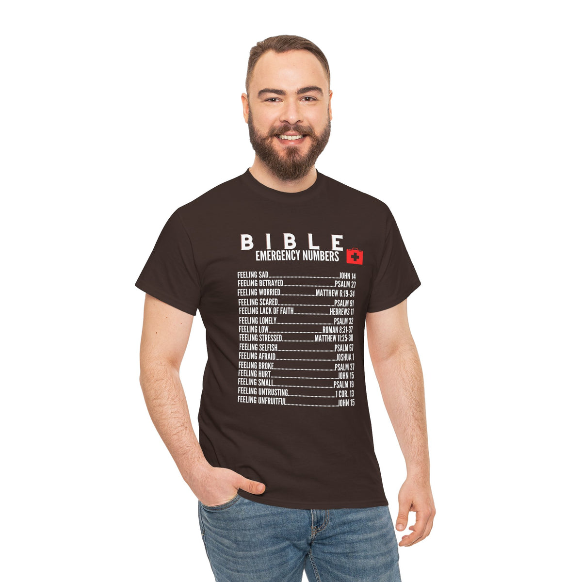 Bible Emergency Numbers Tee - White