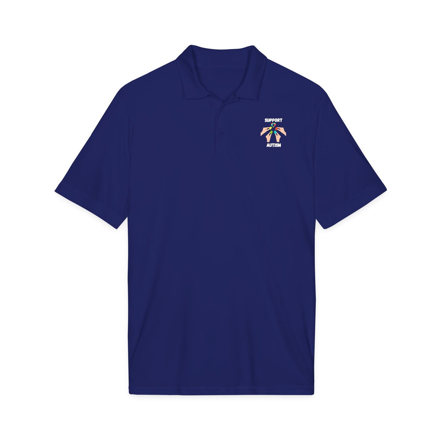 Support Autism Polo Shirt — White