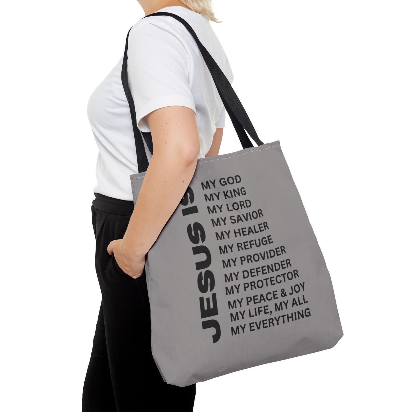 Christian JESUS IS Tote Bag - Grey