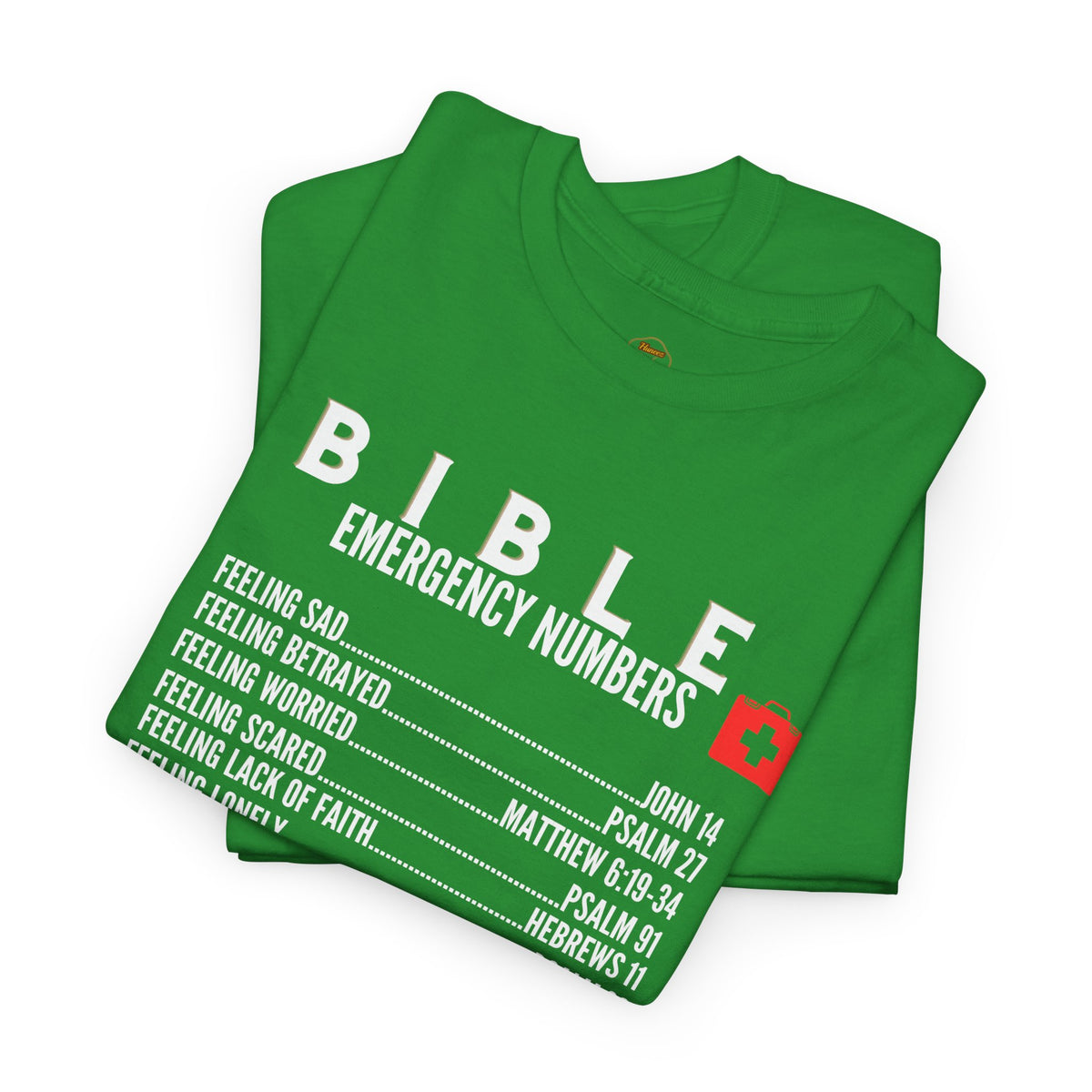 Bible Emergency Numbers Tee - White