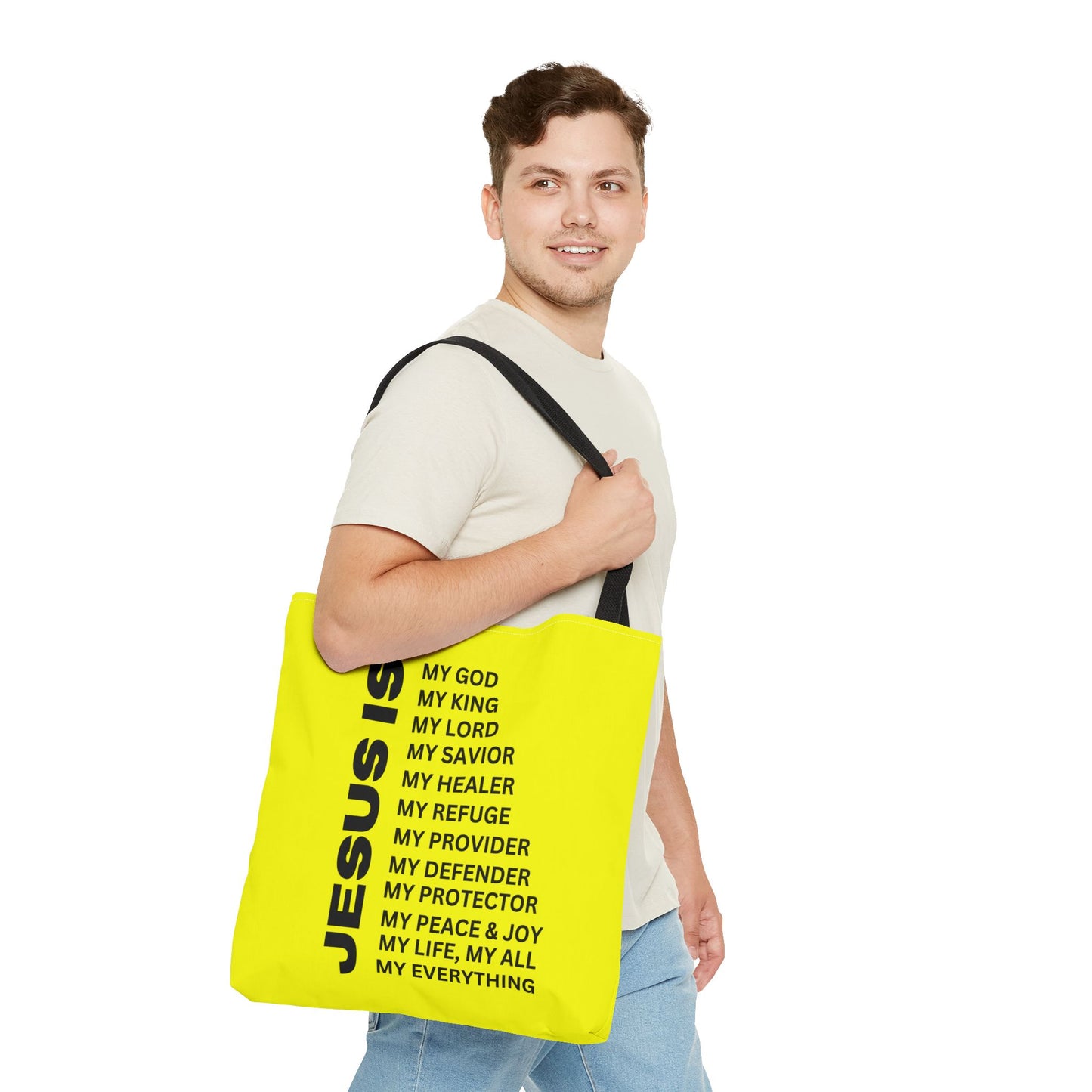 Christian JESUS IS Tote Bag - Yellow