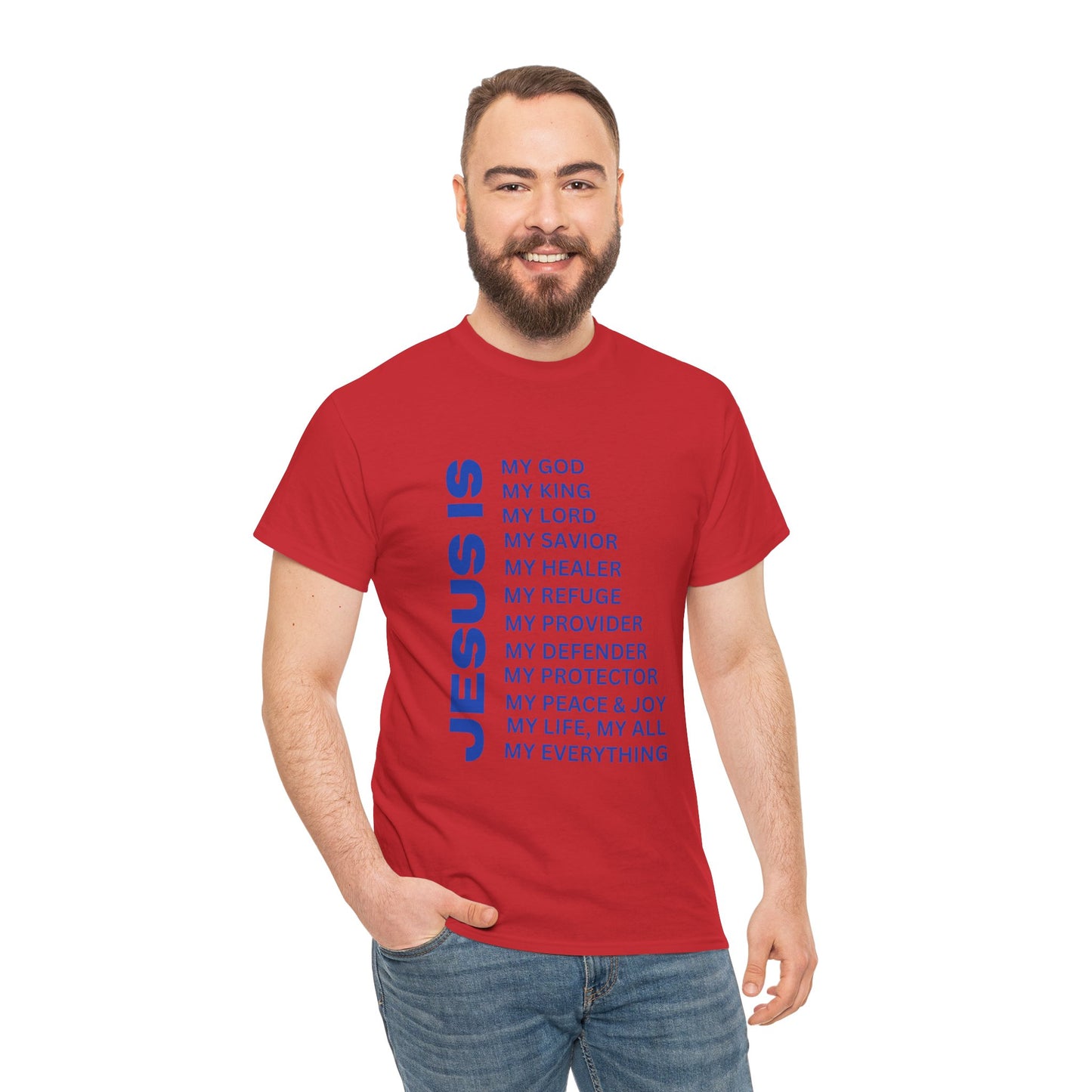 Christian JESUS IS T-Shirt - Blue