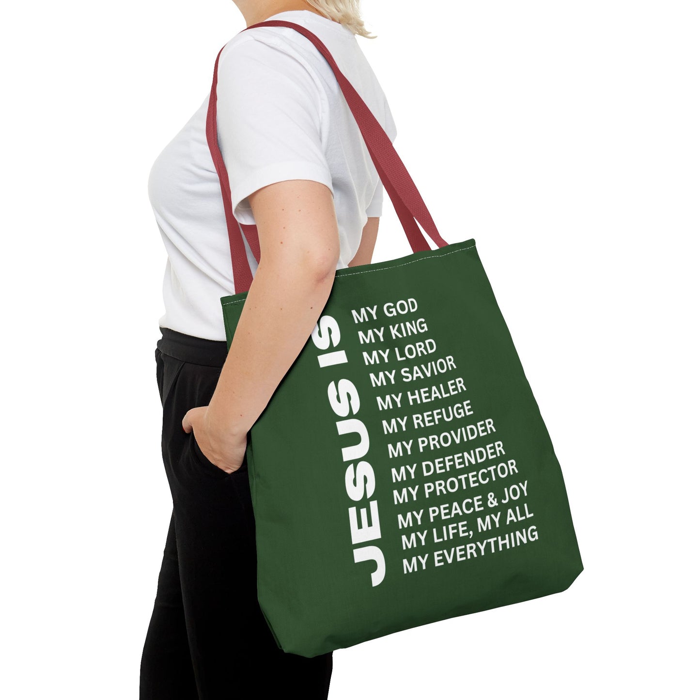 Christian JESUS IS Tote Bag - Green