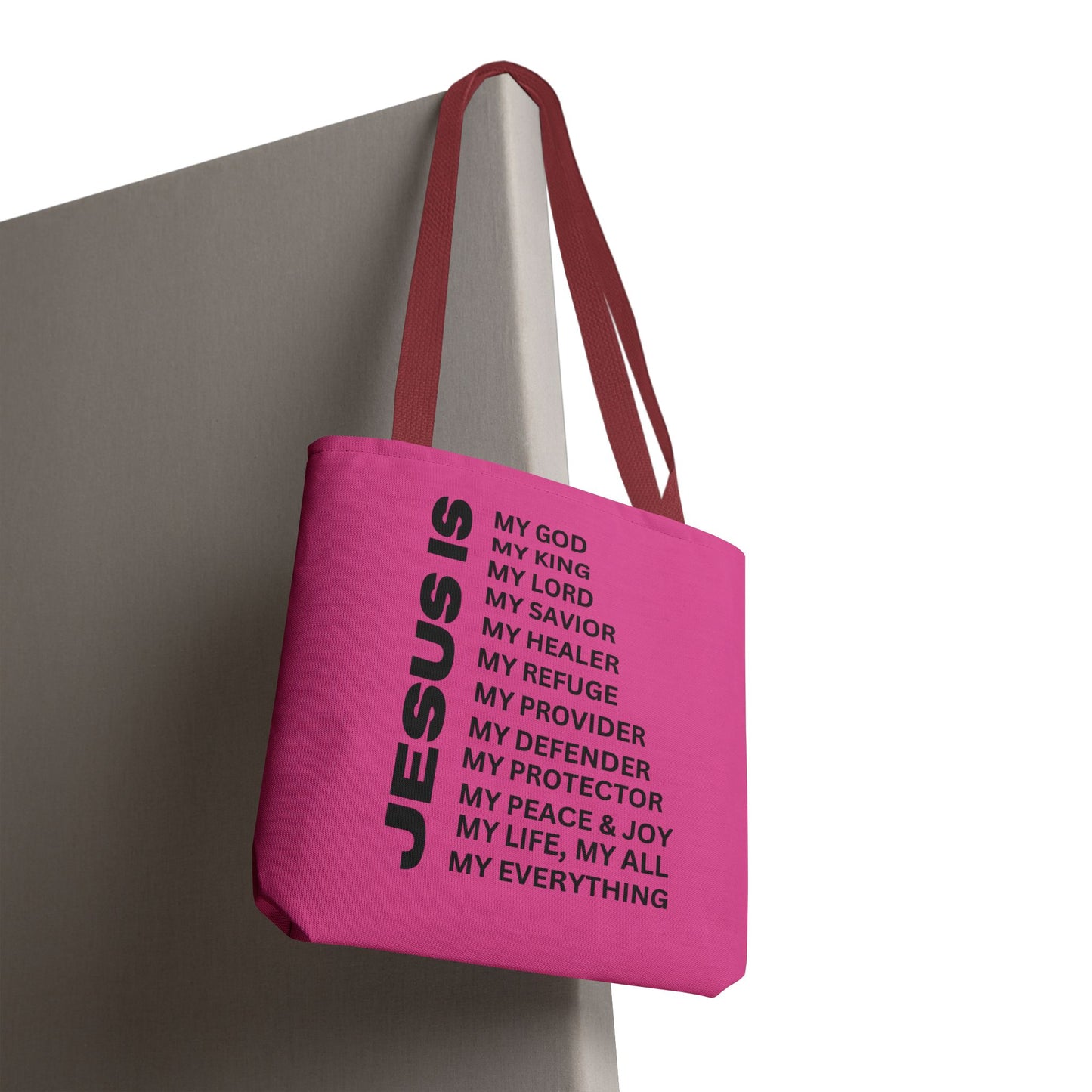 Christian JESUS IS Tote Bag - Pink