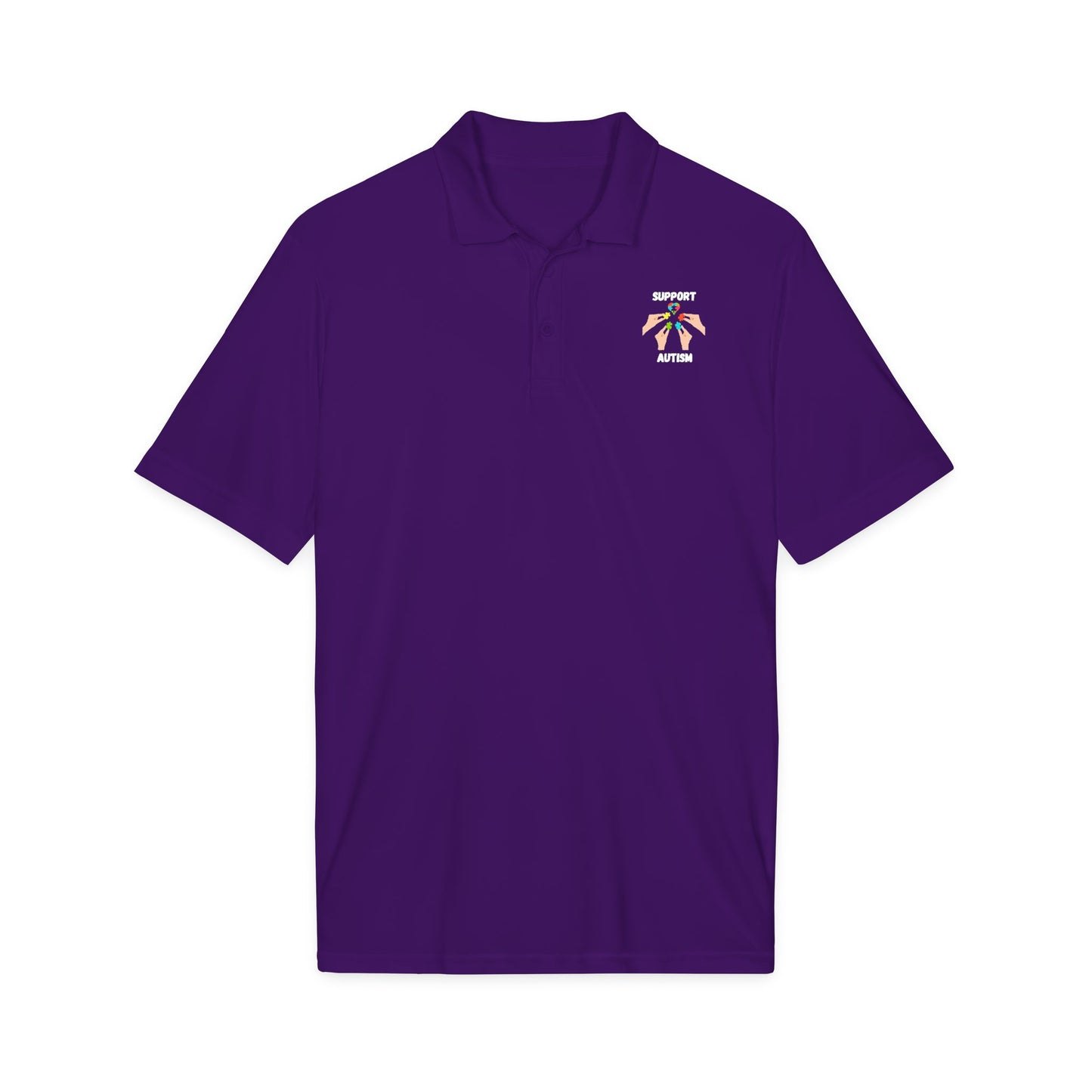 Support Autism Polo Shirt — White