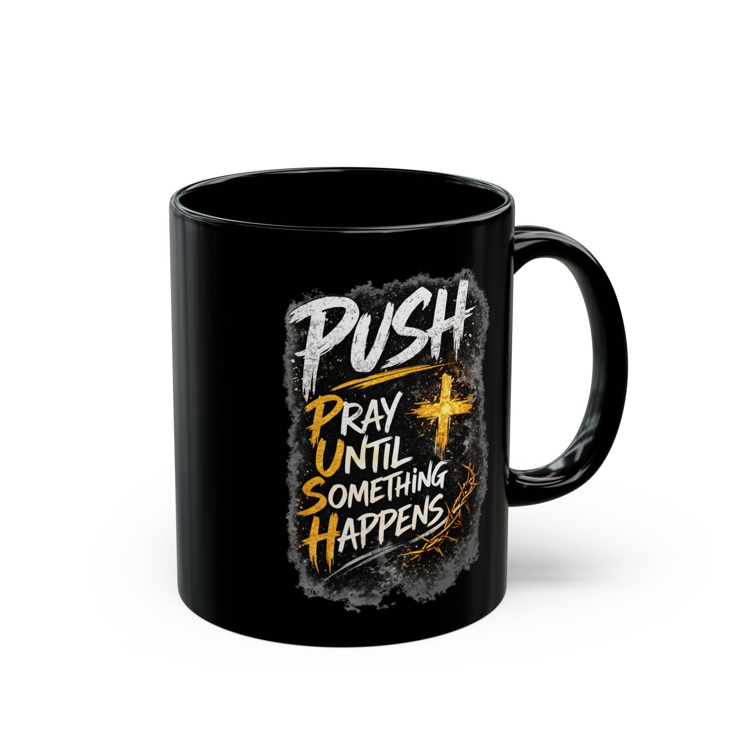 Push Black Coffee Mug — (11oz & 15oz)