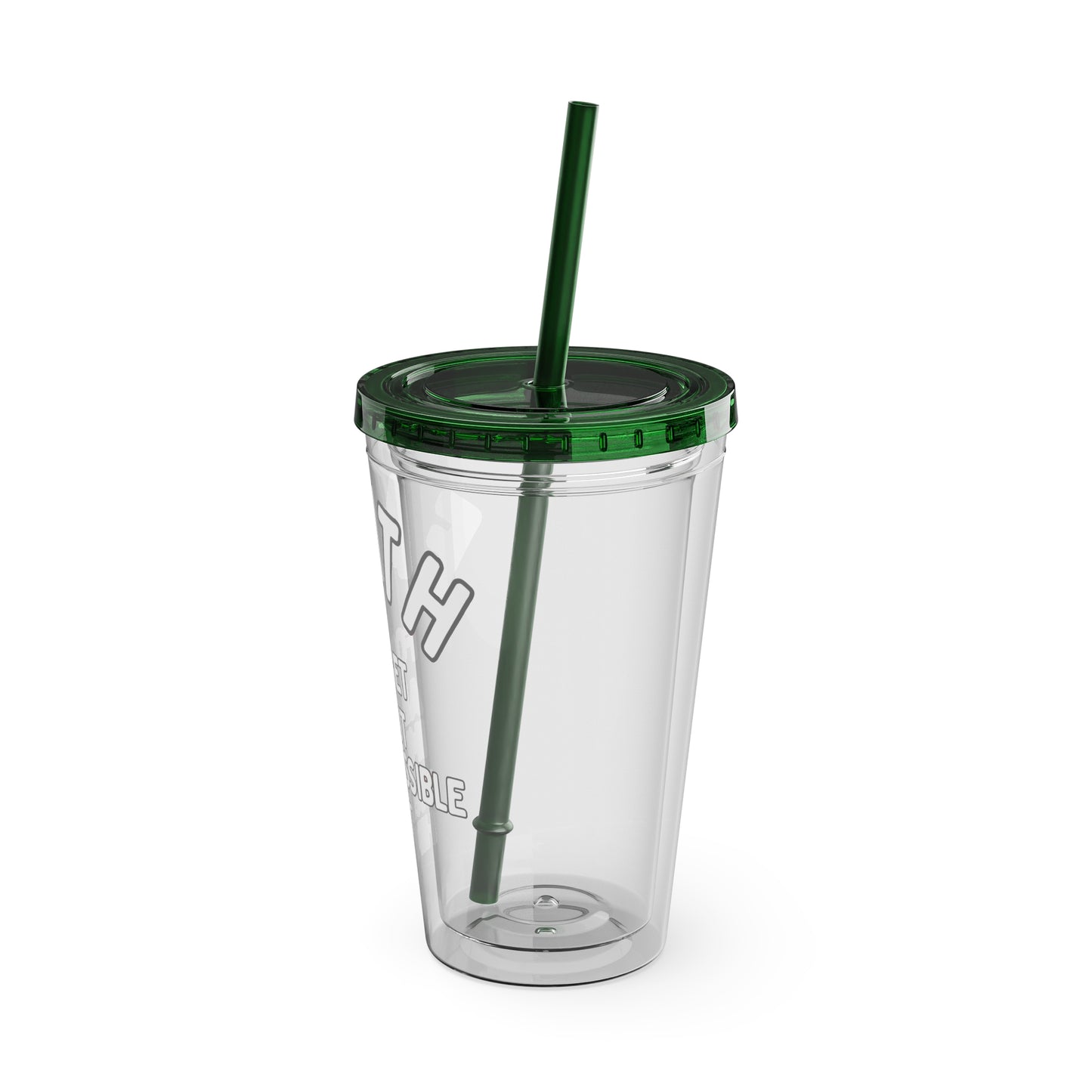 Faith "Forget About Impossible, Trust Him" 16oz Tumbler with Straw