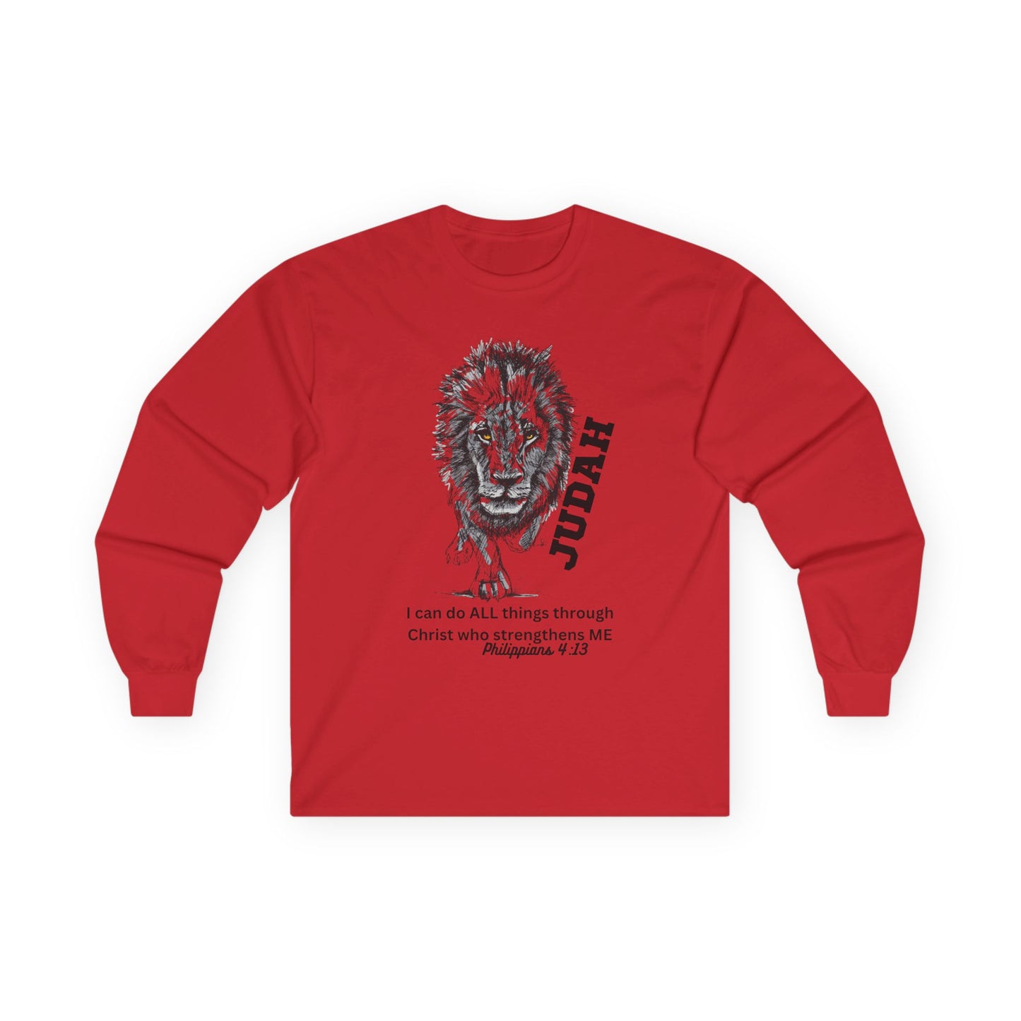 Lion of Judah Long Sleeve Tee - "I Can Do All Things' Philippians 4:13