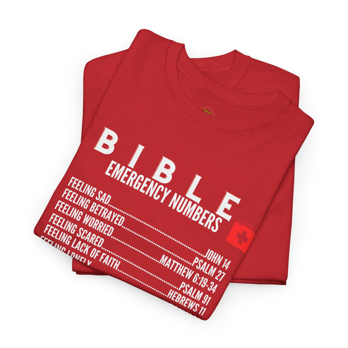 Bible Emergency Numbers Tee - White