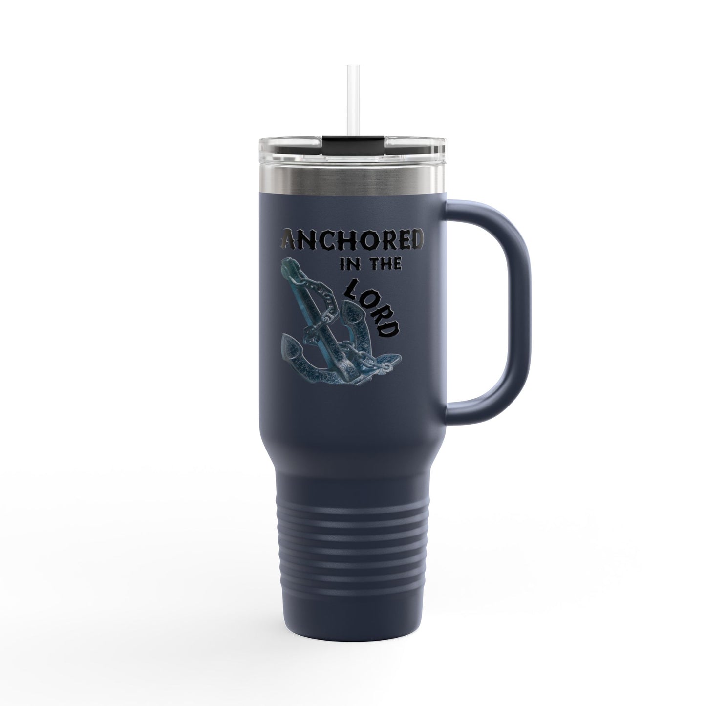 Anchored in the Lord 40oz Insulated Travel Mug Black