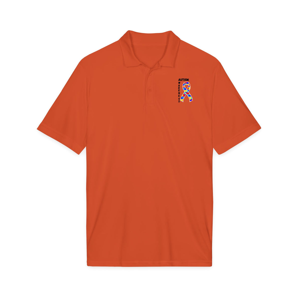 Autism Puzzle Ribbon Polo - Black