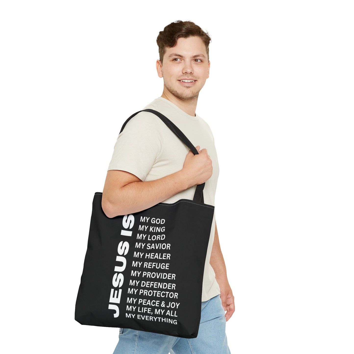 Christian JESUS IS Tote Bag - Black