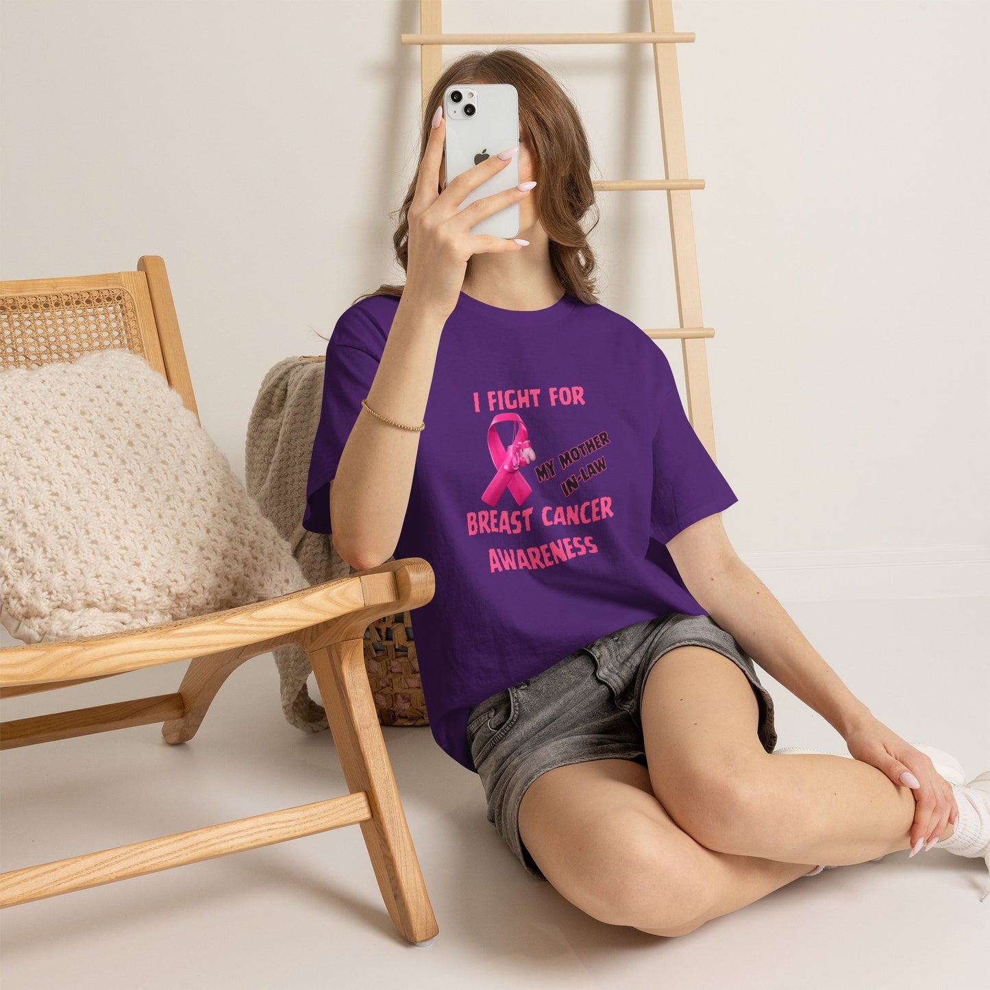 I Fight for My Mother-in-Law Pink Ribbon Tee
