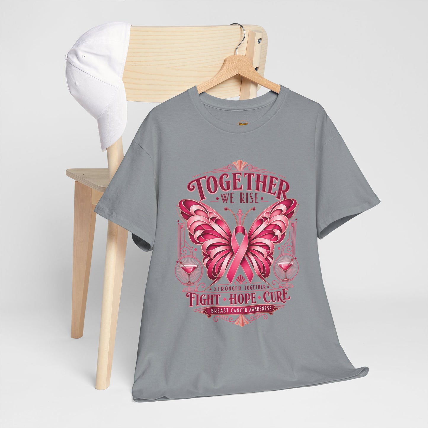 Together We Rise Breast Cancer Awareness T-Shirt — Fight Hope Cure Tee