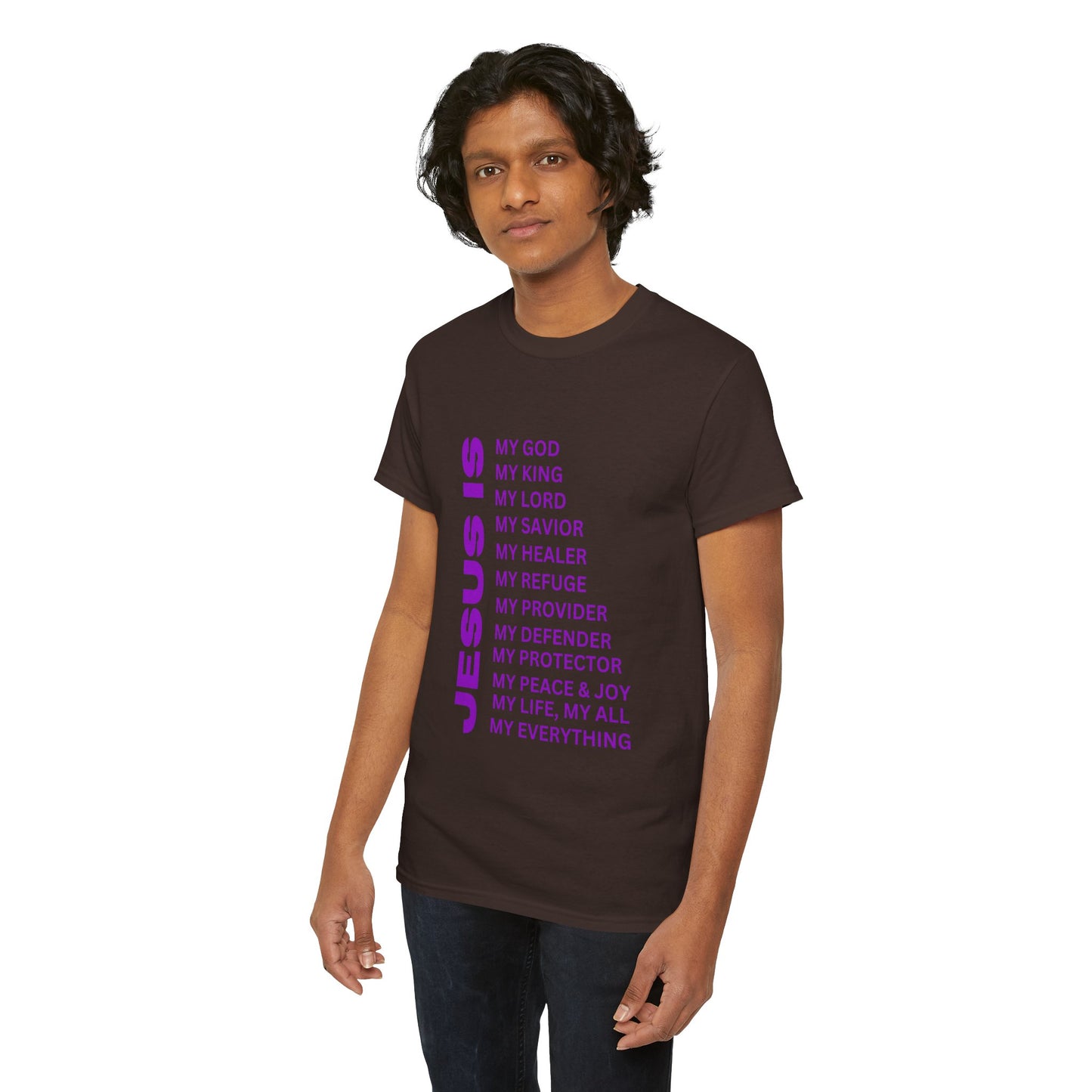 Christian JESUS IS T-shirt - Purple