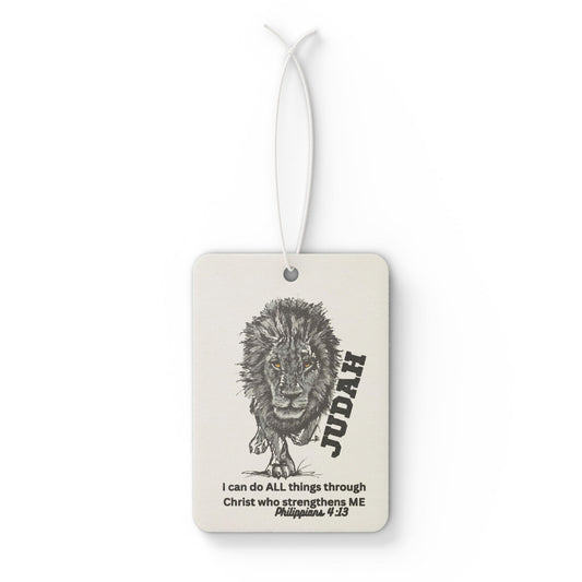 Lion of Judah Car Air Freshener — 'I can do ALL things through Christ' Inspirational Scent