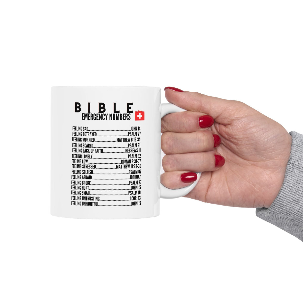 Bible Emergency Numbers White Coffee Mug (11oz, 15oz)