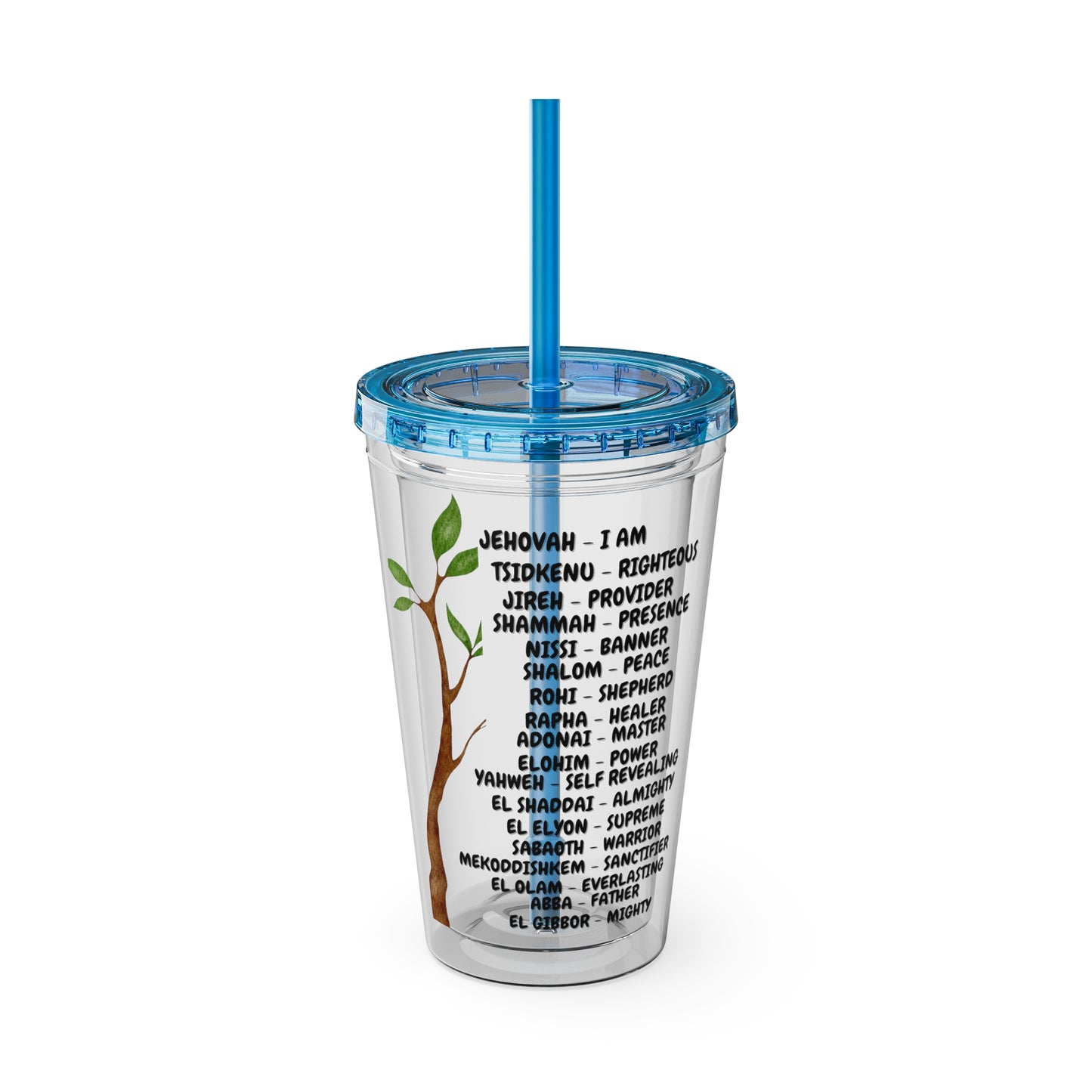 Characteristic Names of God 16oz Tumbler with Straw