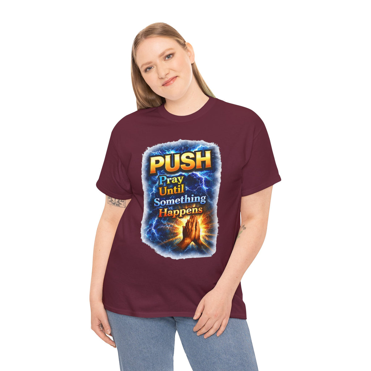"PUSH Pray Until Something Happens" Tee - Hands 2