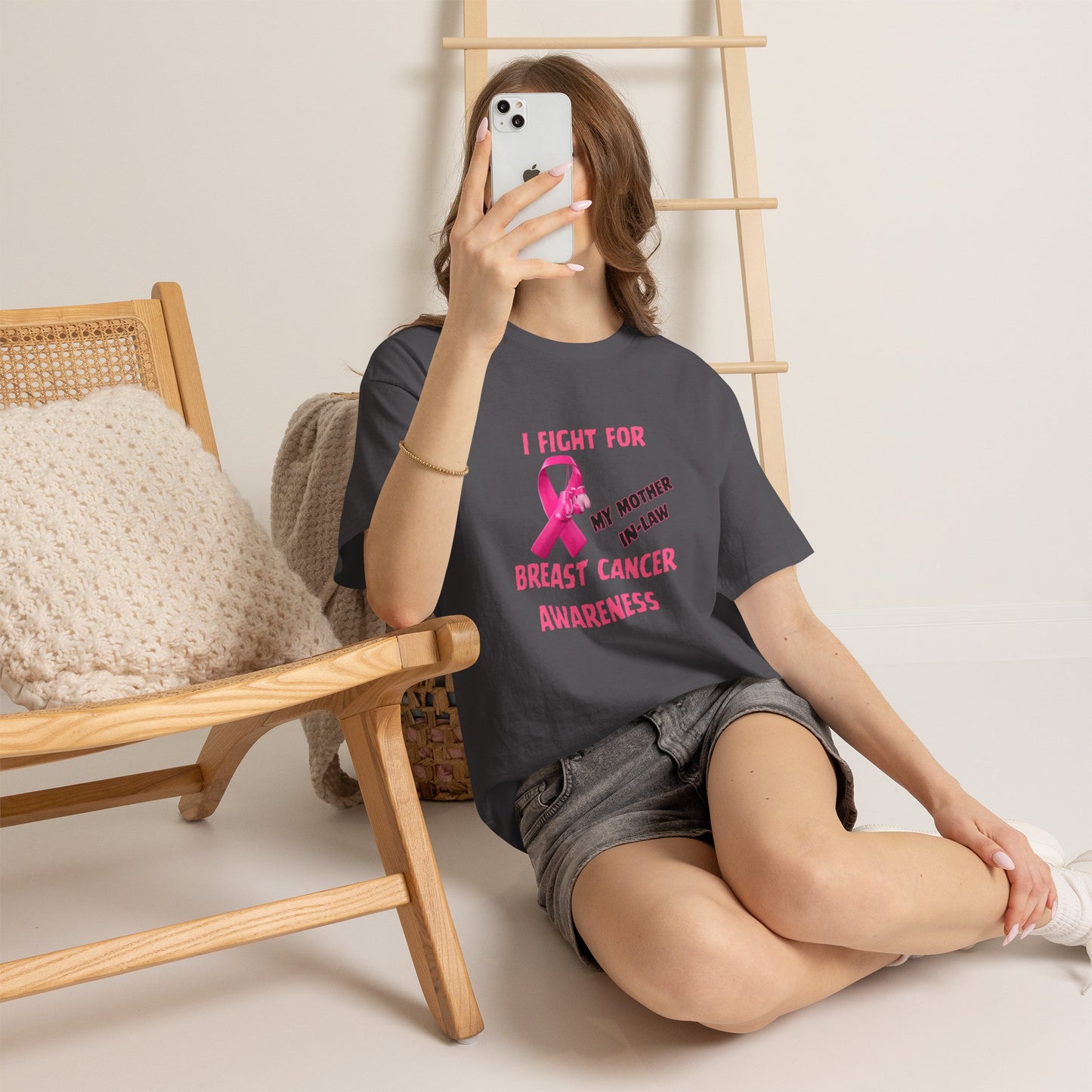 I Fight for My Mother-in-Law Pink Ribbon Tee