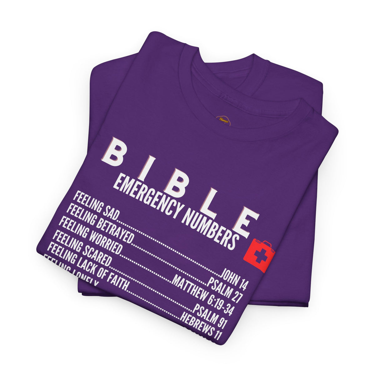 Bible Emergency Numbers Tee - White