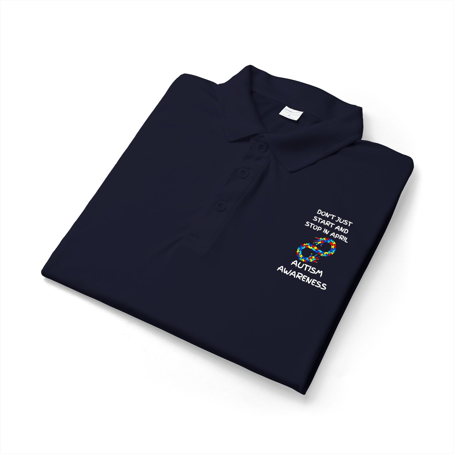 Don't Start and Stop Autism Polo - White