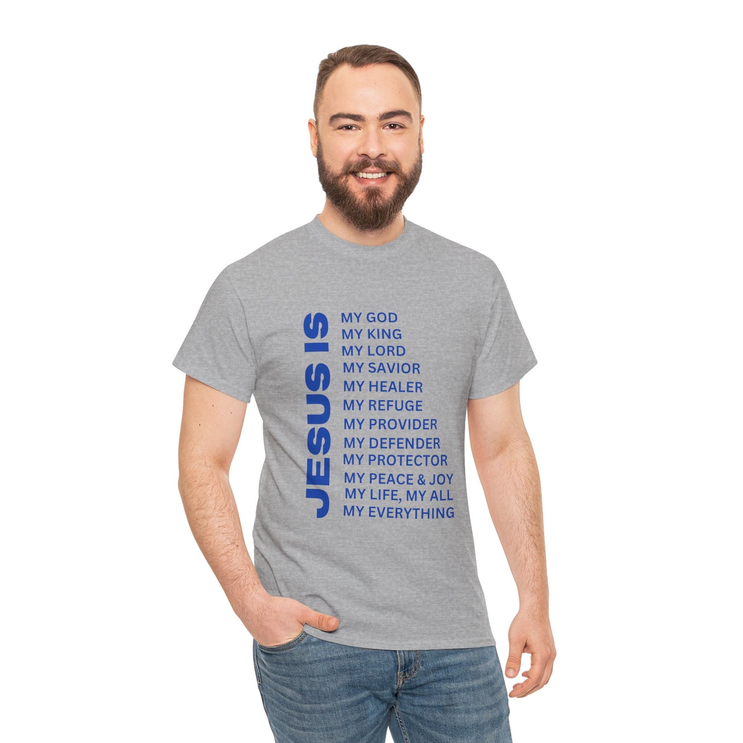 Christian JESUS IS T-Shirt - Blue