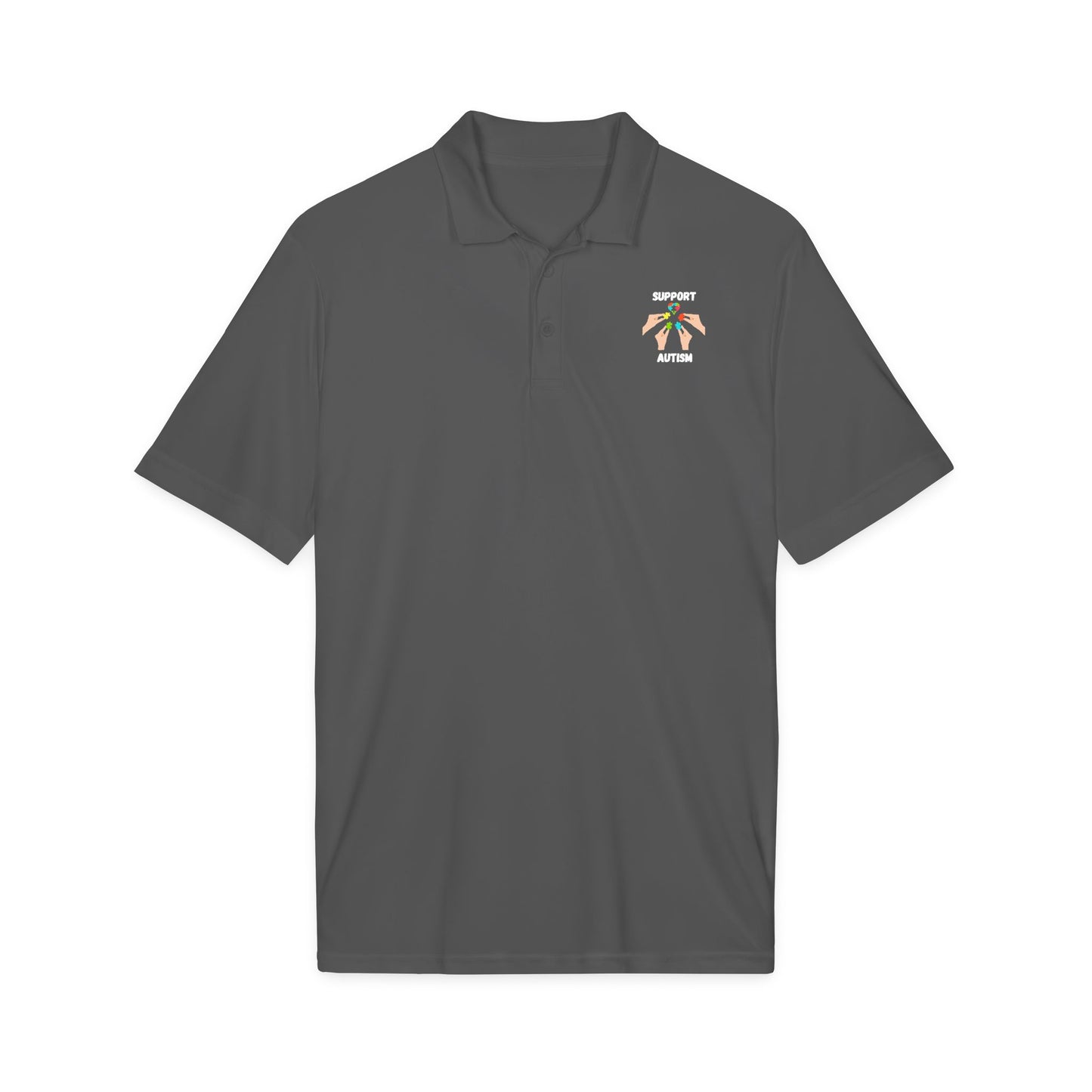 Support Autism Polo Shirt — White