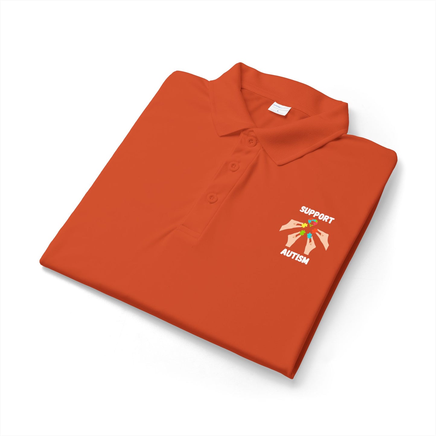 Support Autism Polo Shirt — White