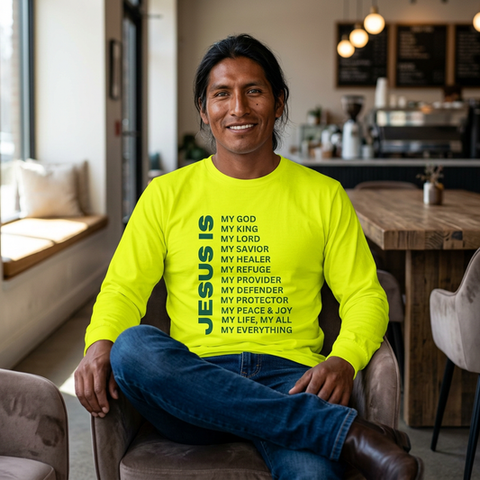 Christian JESUS IS Long Sleeve - Green