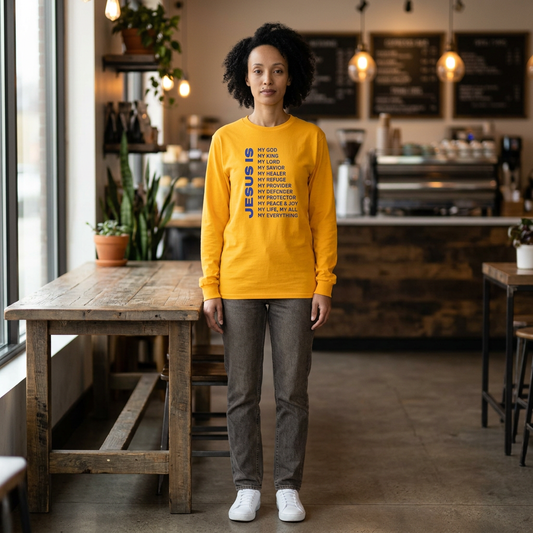 Christian JESUS IS Long Sleeve - Blue