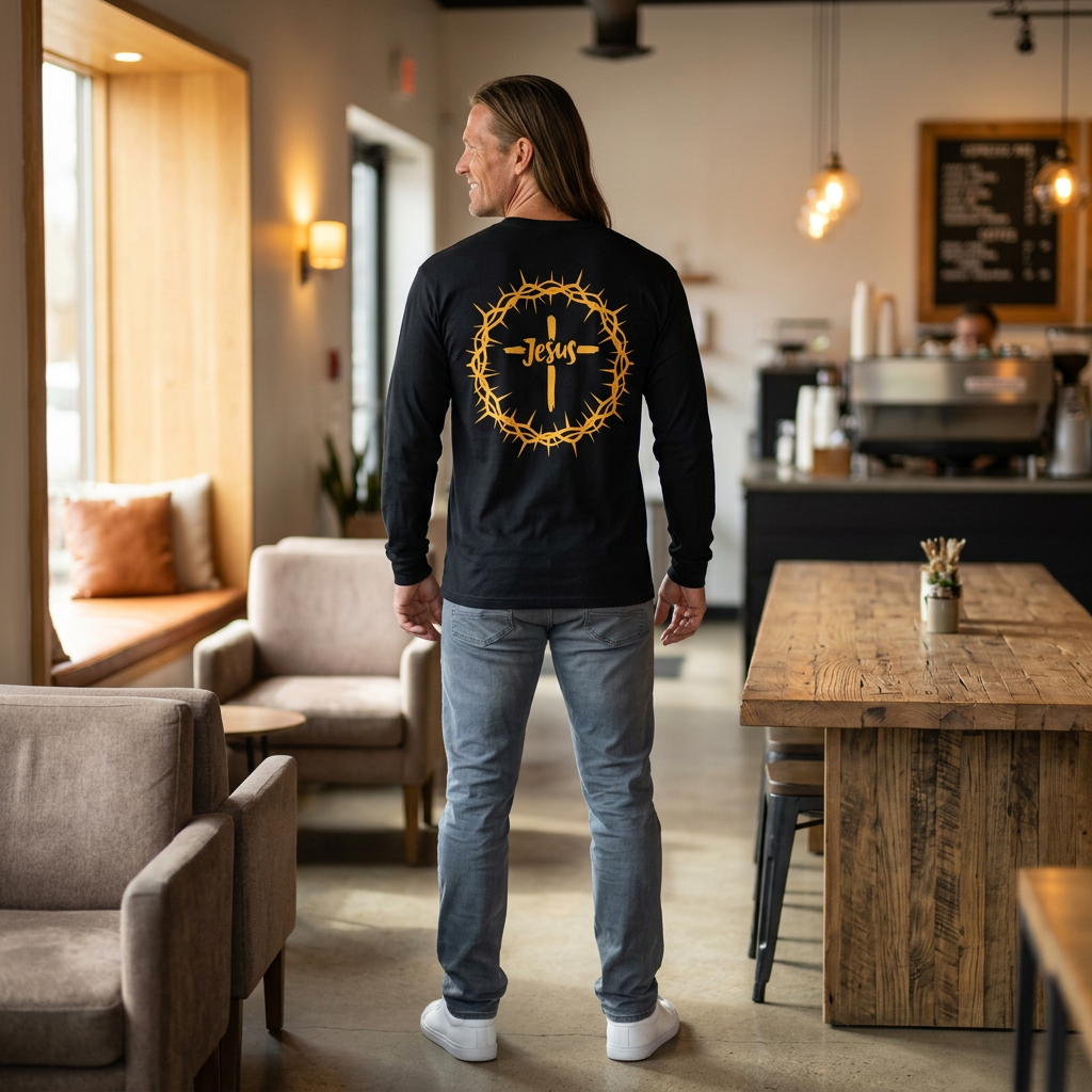 Jesus Crown of Thorns Long Sleeve Tee