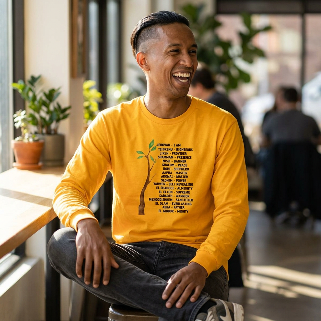 Characteristic Names of God Long Sleeve Tee - Black