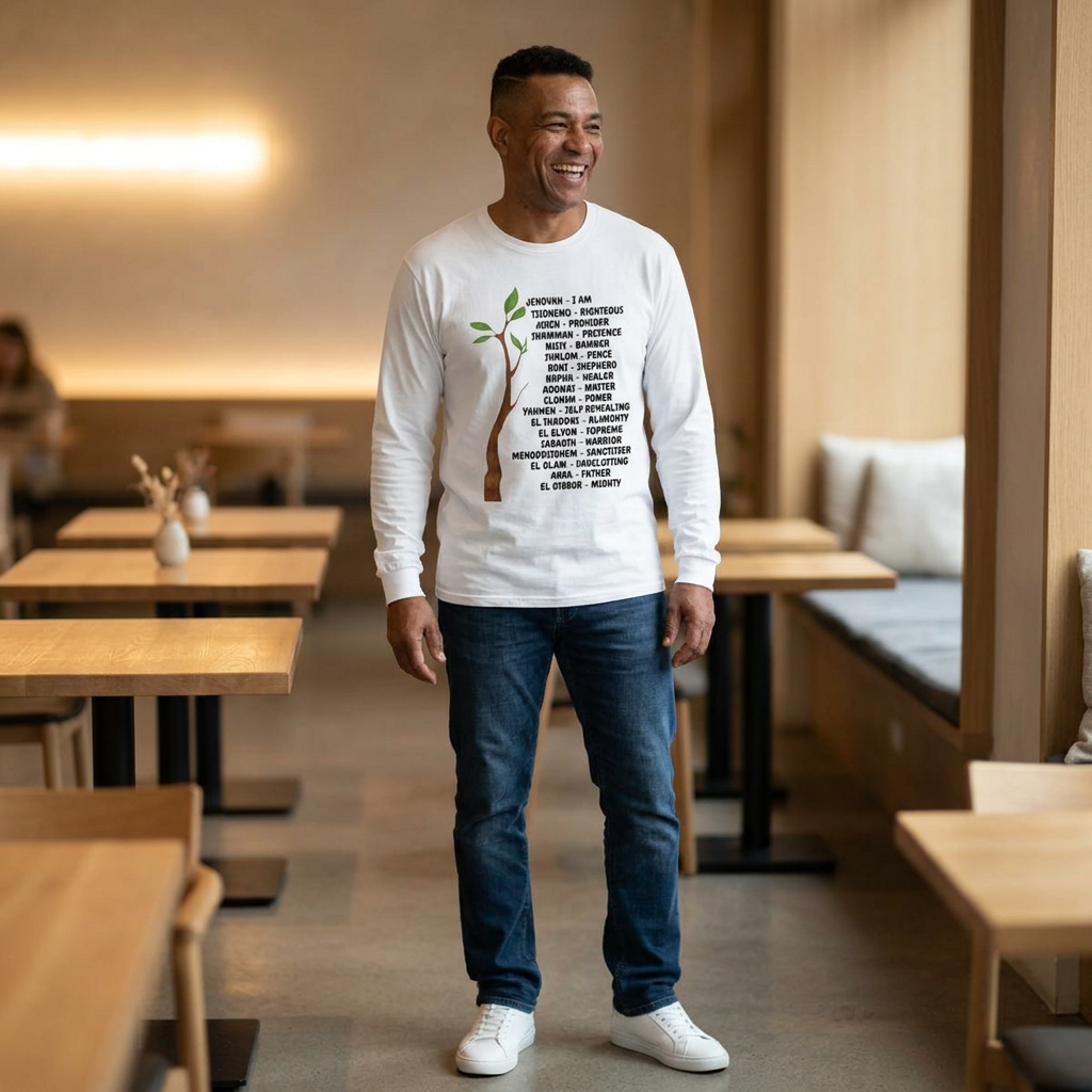 Characteristic Names of God Long Sleeve Tee - Black