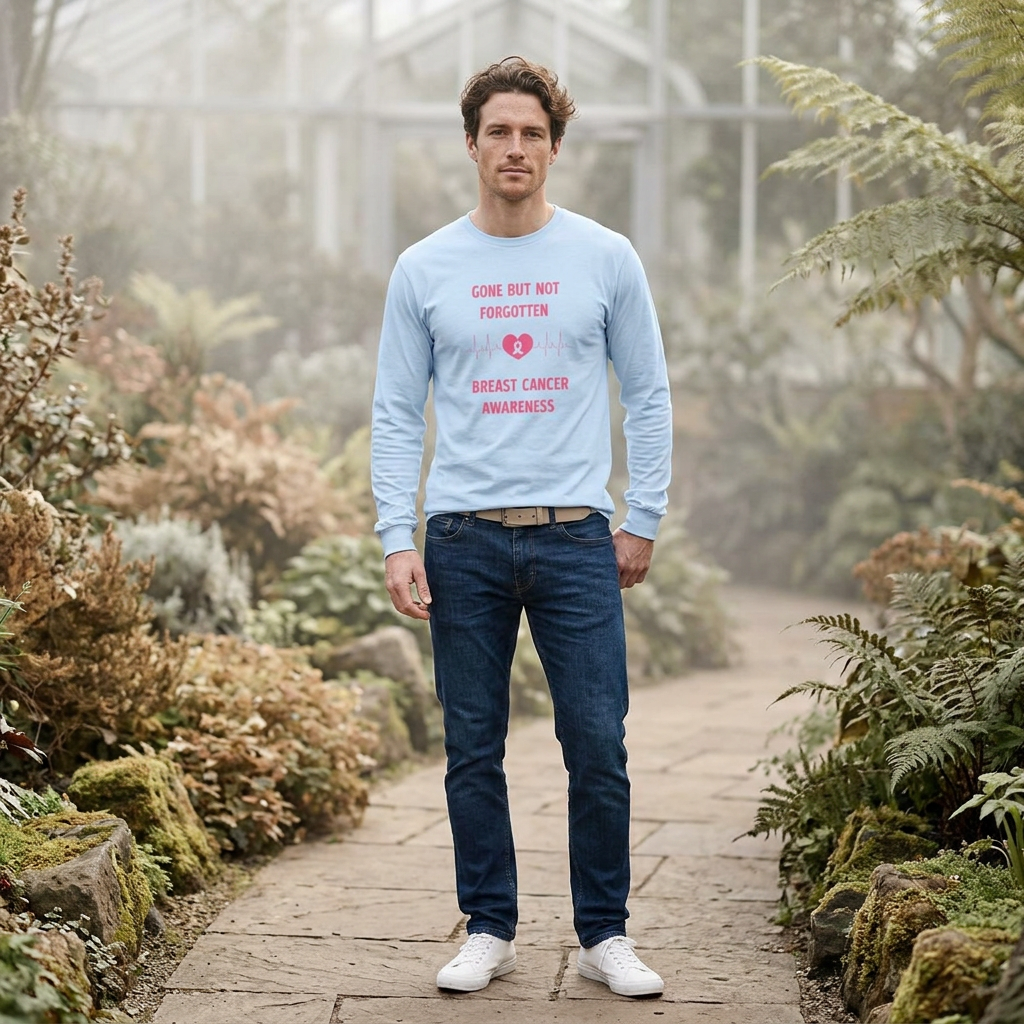 Breast Cancer Awareness Long Sleeve Tee — "Gone But Not Forgotten"