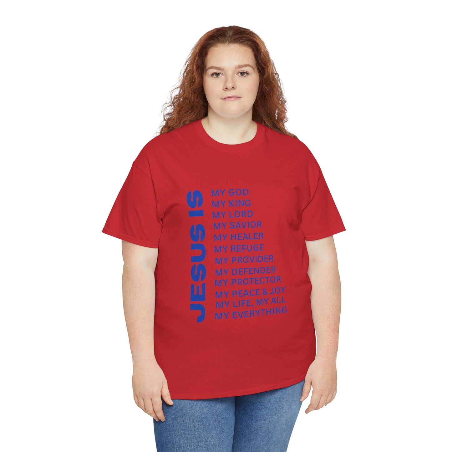 Christian JESUS IS T-Shirt - Blue